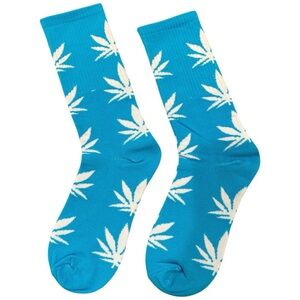 Blue & White Pot Leaf Socks